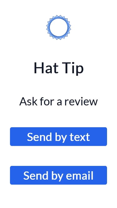 Picture of the Hat Tip google review app.