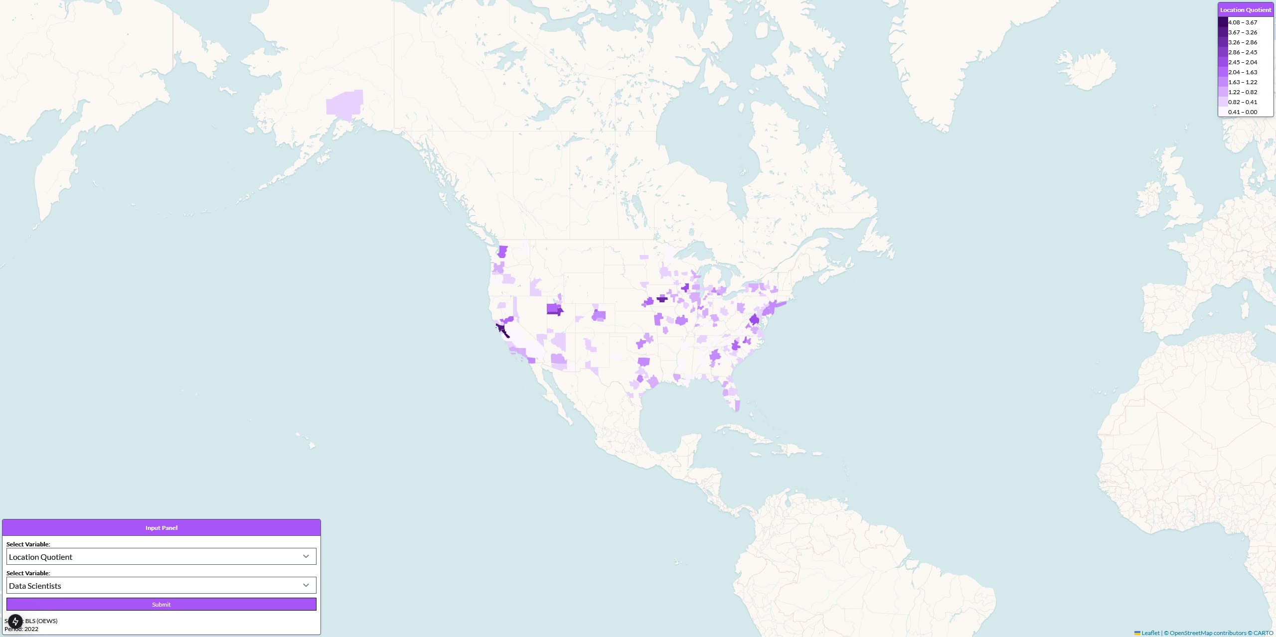 Labor market analytics dashboard.